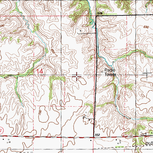 Topographic Map of WRMJ-FM (Aledo), IL