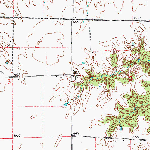 Topographic Map of WCAZ-AM (Carthage), IL