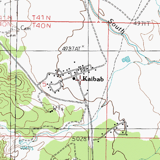 Topographic Map of Kaibab, AZ