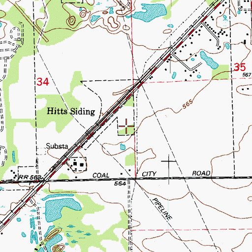 Topographic Map of WKBM-FM (Coal City), IL