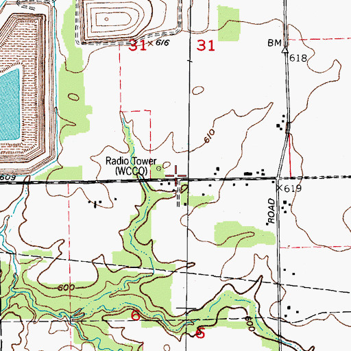 Topographic Map of WCCQ-FM (Crest Hill), IL