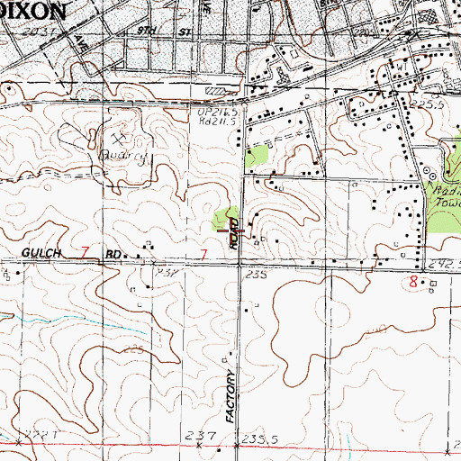 Topographic Map of WIXN-FM (Dixon), IL