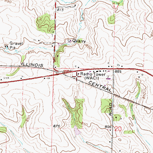 Topographic Map of WFPS-FM (Freeport), IL