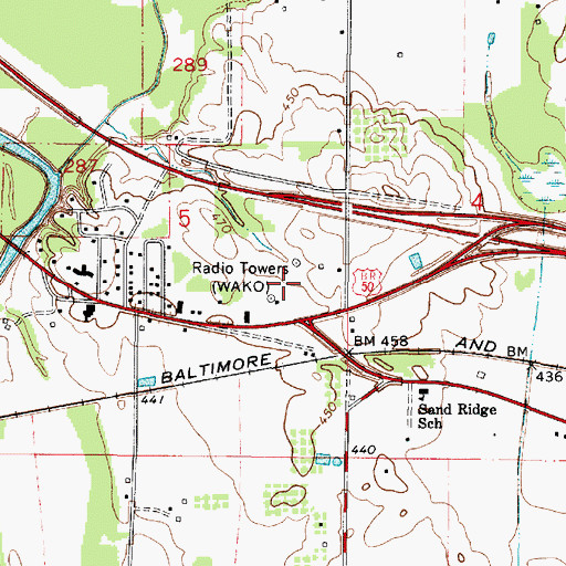 Topographic Map of WAKO-FM (Lawrenceville), IL
