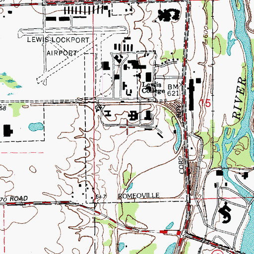 Topographic Map of WLRA-FM (Lockport), IL