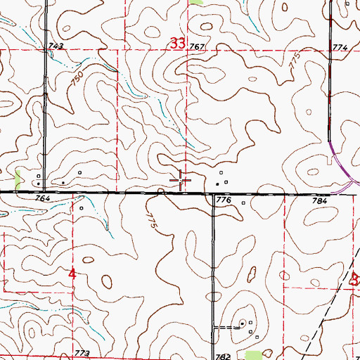 Topographic Map of WHZT-FM (Mahomet), IL