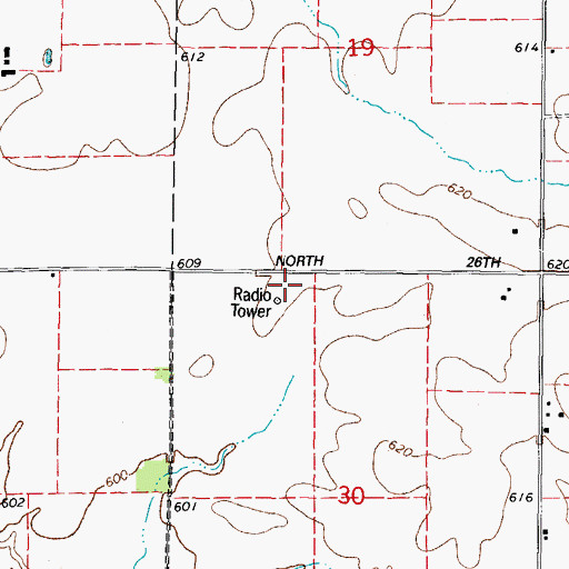 Topographic Map of WKOT-FM (Marseilles), IL