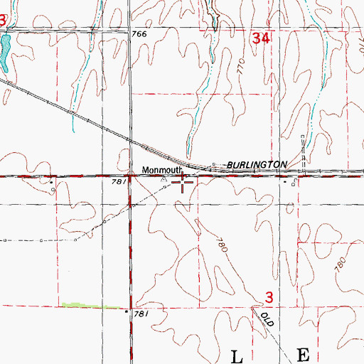 Topographic Map of WMOI-FM (Monmouth), IL