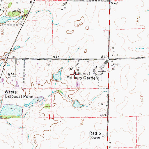 Topographic Map of WTAZ-FM (Morton), IL