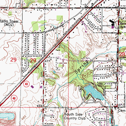 Topographic Map of WXFM-FM (Mount Zion), IL