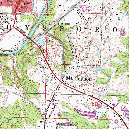 Topographic Map of WTAO-FM (Murphysboro), IL