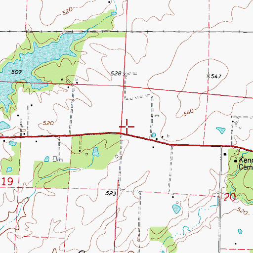 Topographic Map of WQHC-FM (Nashville), IL