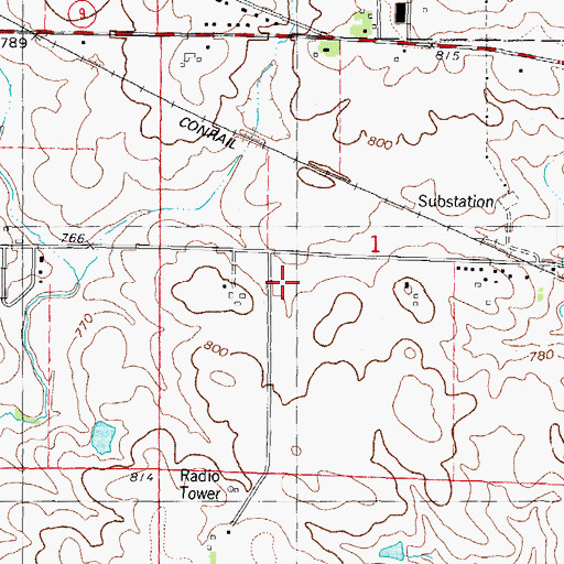 Topographic Map of WGLT-FM (Normal), IL