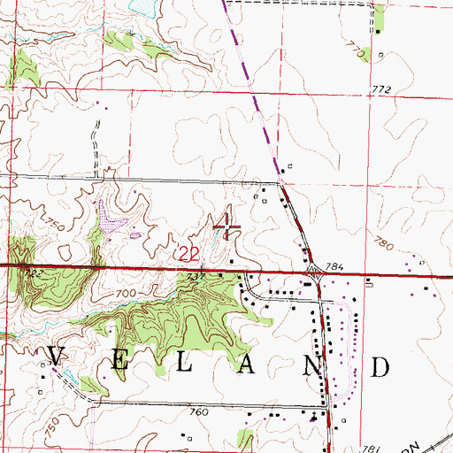 Topographic Map of WGLO-FM (Pekin), IL