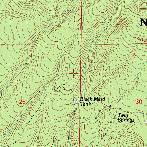 Topographic Map of Black Mesa Tank, AZ