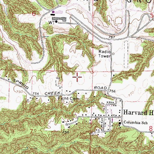Topographic Map of WWCT-FM (Peoria), IL
