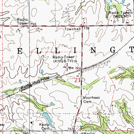 Topographic Map of WQCY-FM (Quincy), IL