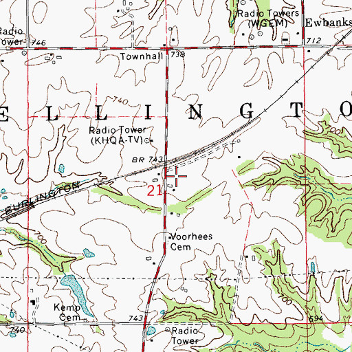 Topographic Map of WGCA-FM (Quincy), IL