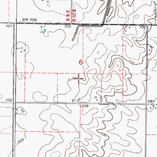 Topographic Map of WZNF-FM (Rantoul), IL