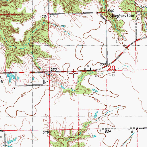 Topographic Map of WKXQ-FM (Rushville), IL