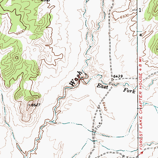 Topographic Map of East Fork Dinnebito Wash, AZ