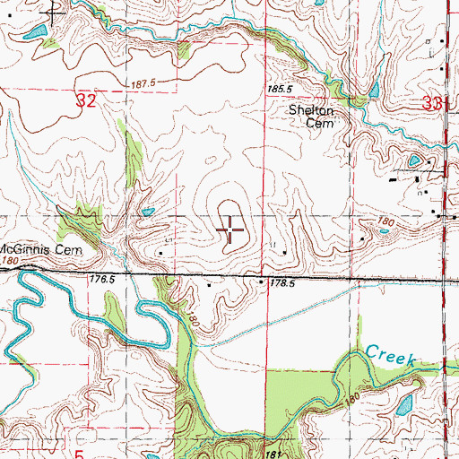 Topographic Map of WNNS-FM (Springfield), IL