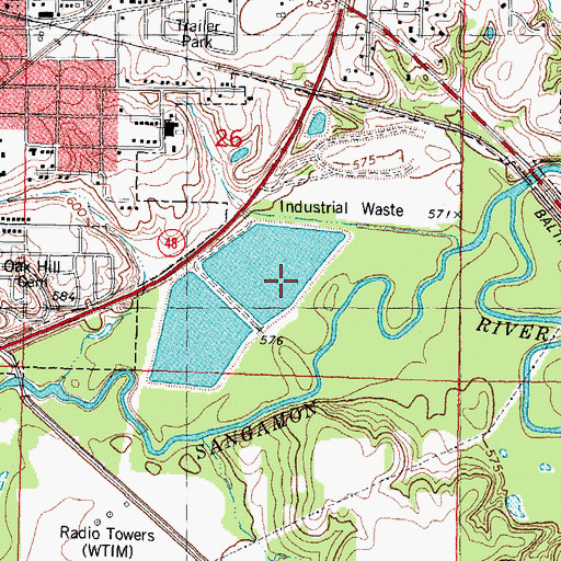 Topographic Map of WTJY-FM (Taylorville), IL