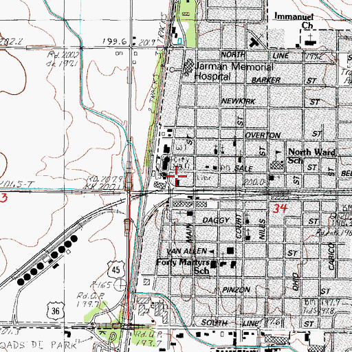 Topographic Map of WITT-FM (Tuscola), IL
