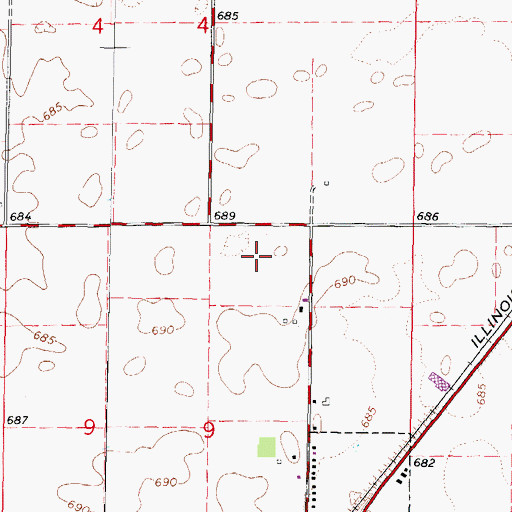 Topographic Map of WFHL-TV (Decatur), IL