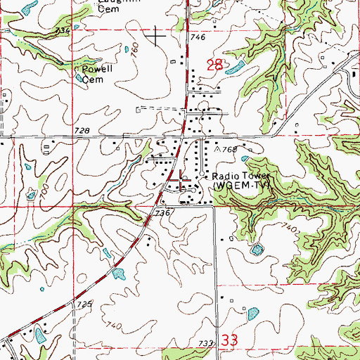 Topographic Map of WGEM-TV (Quincy), IL