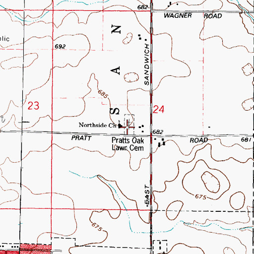 Topographic Map of Northside Baptist Church, IL