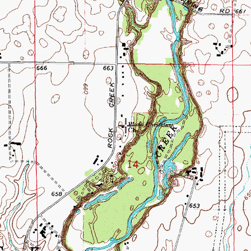 Topographic Map of Plano Christian Church, IL