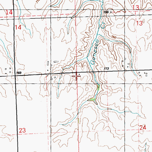 Topographic Map of Osco Grange Hall (historical), IL