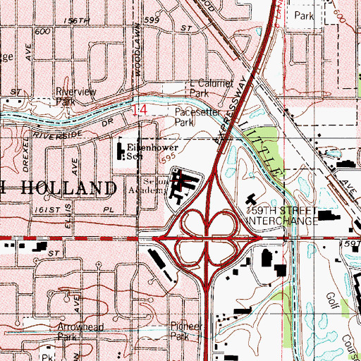 Topographic Map of Seton Academy, IL