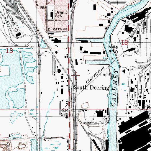 Topographic Map of South Deering, IL