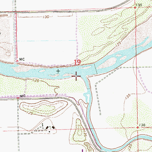 Topographic Map of Gila River, AZ