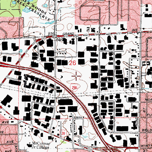 Topographic Map of WPNT-AM (Chicago), IL