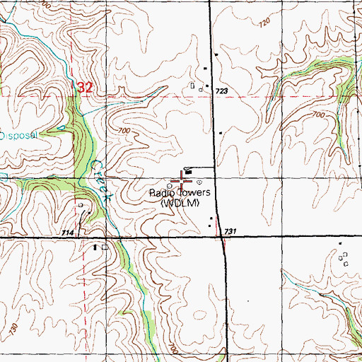 Topographic Map of WDLM-AM (East Moline), IL