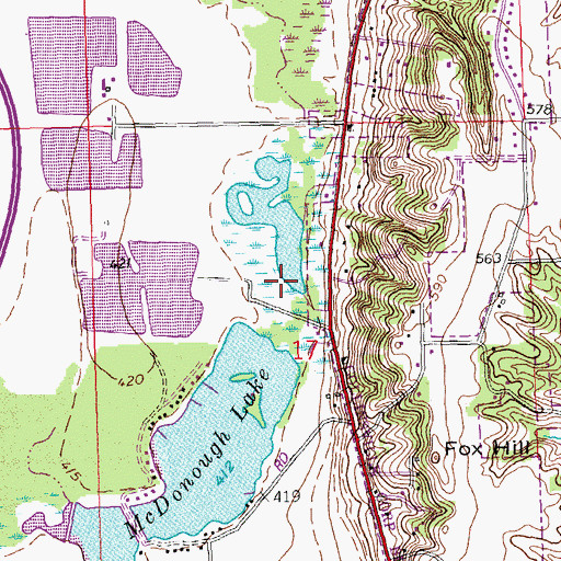 Topographic Map of WRYT-AM (Edwardsville), IL