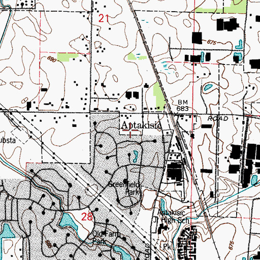 Topographic Map of WEEF-AM (Highland Park), IL