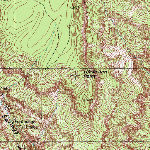Topographic Map of Uncle Jim Point, AZ