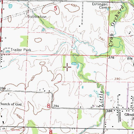 Topographic Map of WINI-AM (Murphysboro), IL