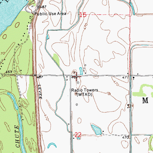 Topographic Map of WTAD-AM (Quincy), IL