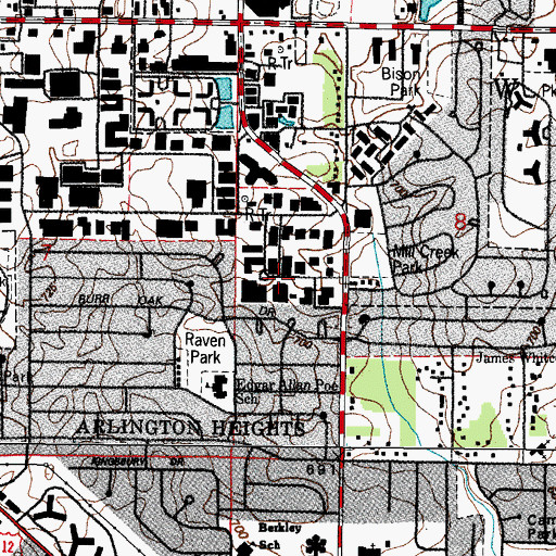 Topographic Map of WCBR-FM (Arlington Heights), IL