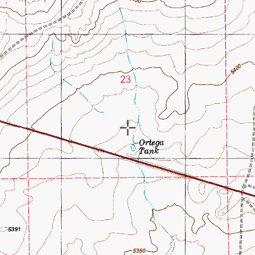 Topographic Map of Ortega Tank, AZ