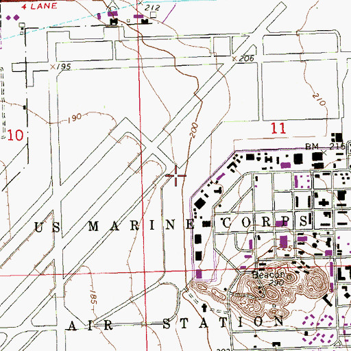 Topographic Map of Yuma Marine Corps Air Station/Yuma International Airport, AZ