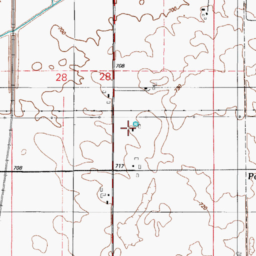 Topographic Map of WTAS-FM (Crete), IL