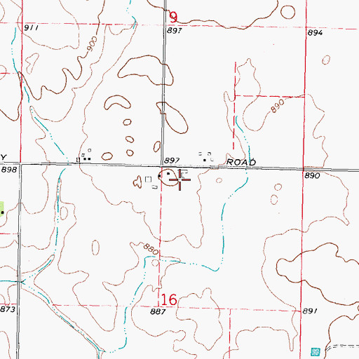 Topographic Map of WDKB-FM (DeKalb), IL