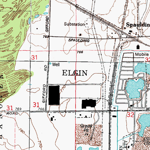 Topographic Map of WJKL-FM (Elgin), IL