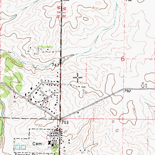 Topographic Map of WCRI-FM (Eureka), IL